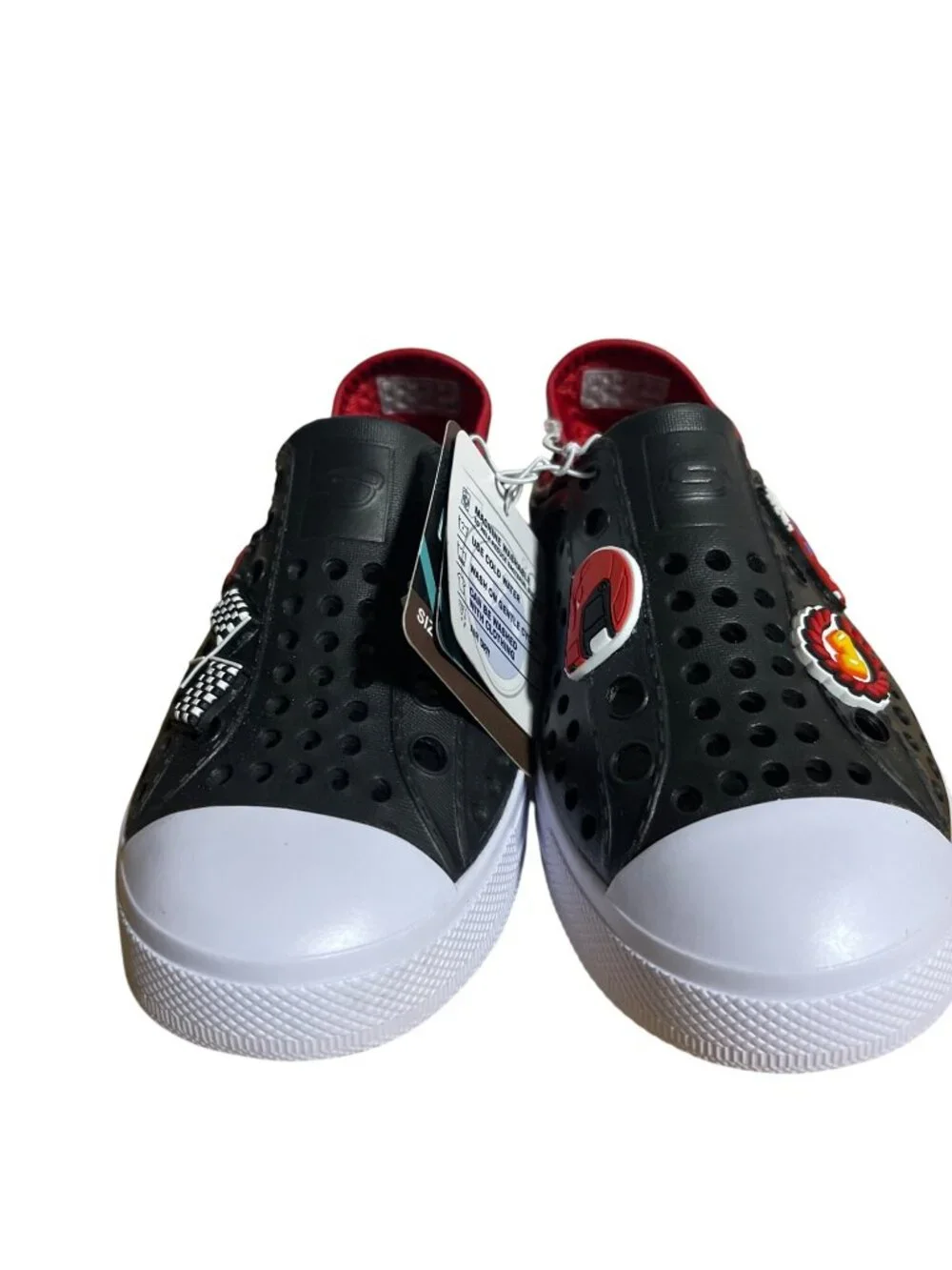 Skechers Foamies Kids Boys Slip-On Shoes Water-Friendly Size 13 Black-Red